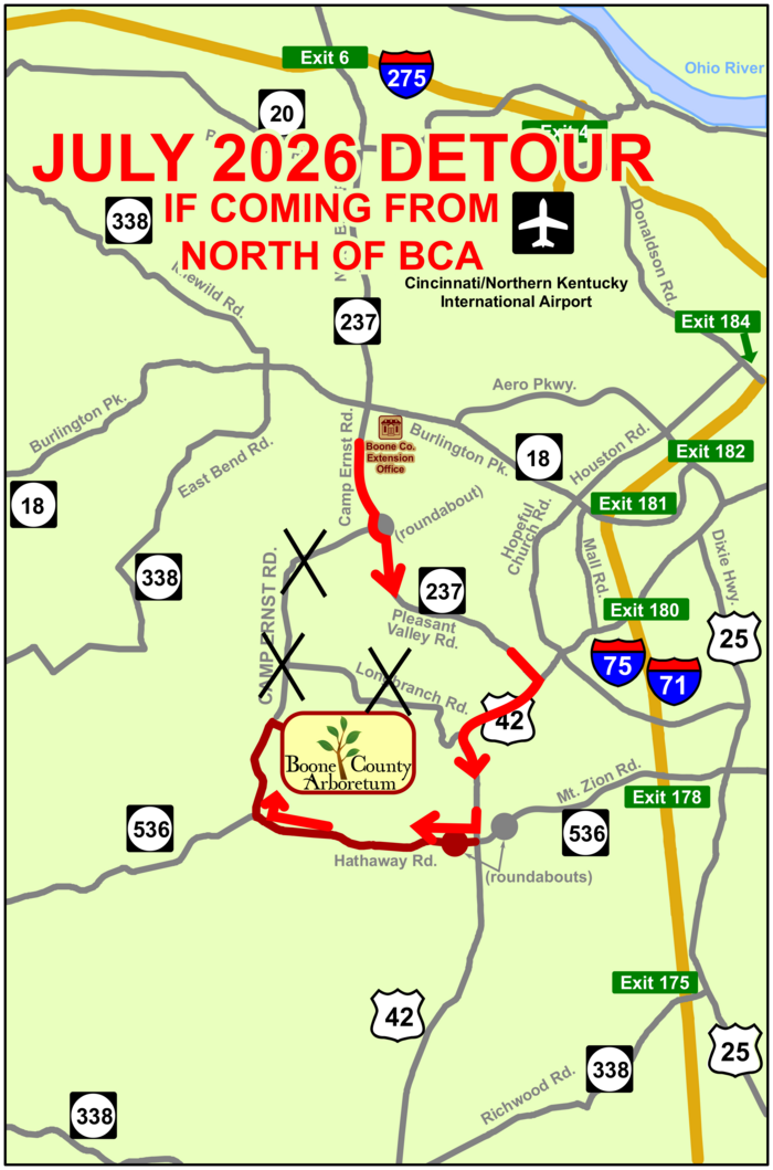 Arboretum 2026 Detour Road Map